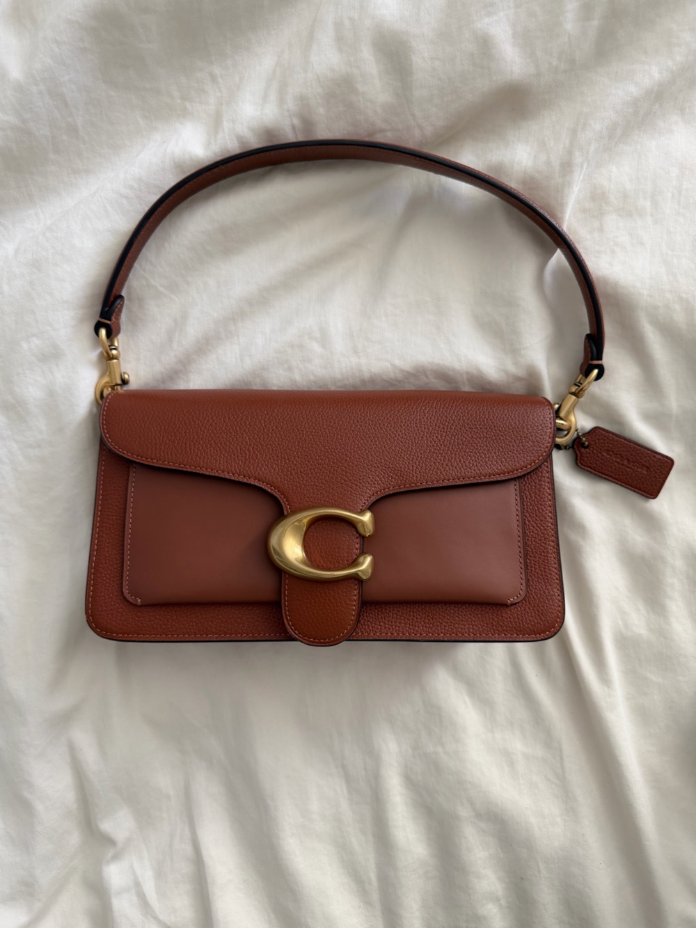 Authentic coach tabby brass/pecan shoulder bag